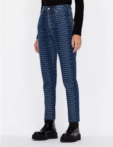 A | X ARMANI EXCHANGE Women's Straight Jeans, Indigo Logo Denim, 27S2