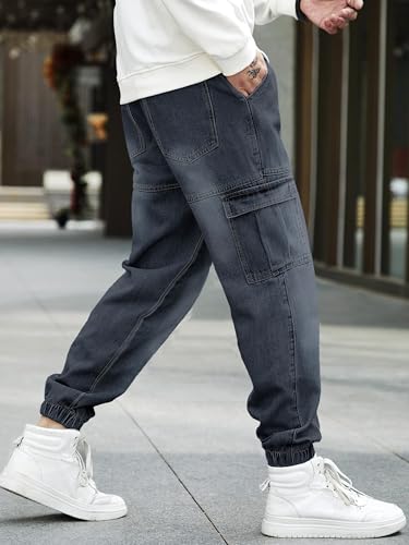 Image of Noble Monk Loose Fit Men's Flip Pocket Jean || Mens Stylish Loose Fit Denim Cargo || Multi-Pocket Styling Pant|| Men Jeans || Jeans for Men