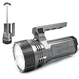 COWHERD Rechargeable Handheld Flashlight, 5 Modes, 2-in-1 with Telescopic Tail Light, 12 Hrs Runtime, Perfect for Power Outage, Camping, Hiking, Emergency (Grey)