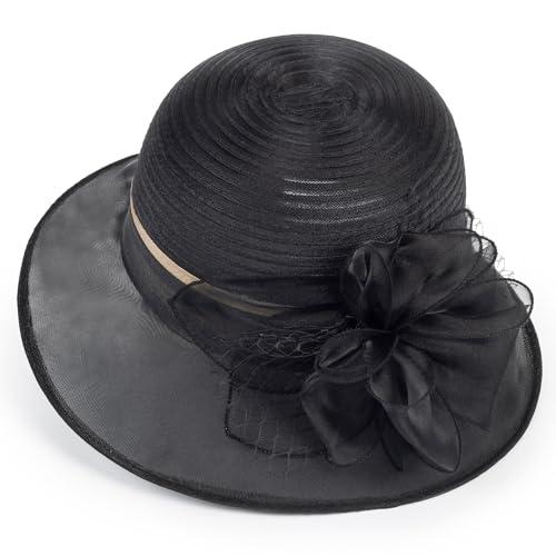 Chapeau melon en organza fleur pour mariages et réceptions estivales