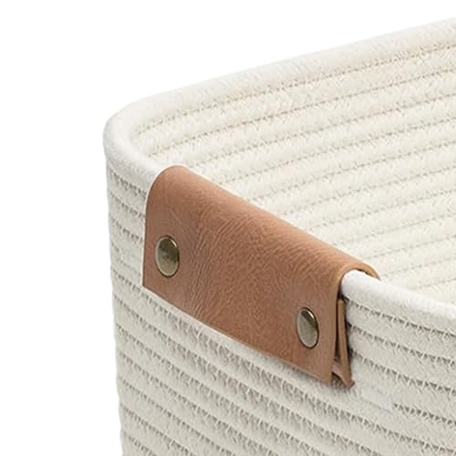 Petit panier en corde de coton doux pour rangement de salon - 7