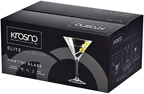Krosno Martini Cocktail Glasses | Set of 6 | 150 ML | Elite Collection | Perfect for Home, Restaurants and Parties | Dishwasher Safe