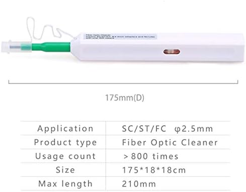 One-Click Fiber Optic Connector Cleaner Pen for 2.5mm SC ST and FC Connectors(Green)