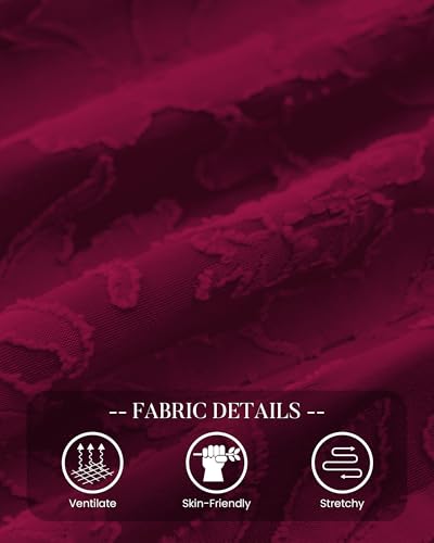 BTFBM Wedding Guest Dresses for Women 2026 Fall Elegant Floral Lace Ruched Long Sleeve Bodycon Cocktail Party Maxi Dress(Burgundy, XX-Large) — view 5