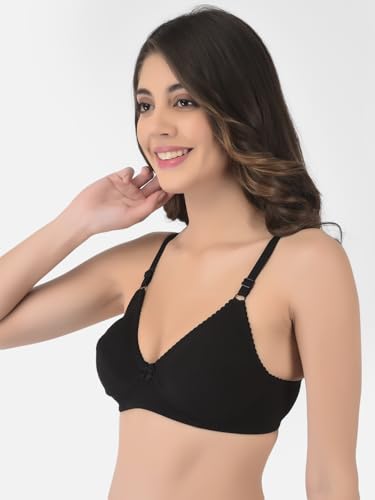 Image of Softline Women's Cotton Blend Wire-Free Non-Padded | Full Coverage Bra Combo | Cut & Sew Design (Pack of 2)