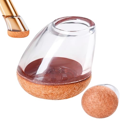24 PCS Small Chair Leg Floor Protectors for Hardwood Floors, Round Silicone Caps with Felt Pads for 15-25° Slanted Legs, Chair Leg Covers to Protect Floors, Anti-scratch & Noise(Clear,Fit 0.55