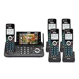 AT&T 5-Handset DECT 6.0 Bluetooth Cordless Phone for Home and Business with Answering Machine, Smart Call Blocking, 5" Large Color Display, Caller ID, Shortcut, Intercom and Connect to Cell: DLP73590