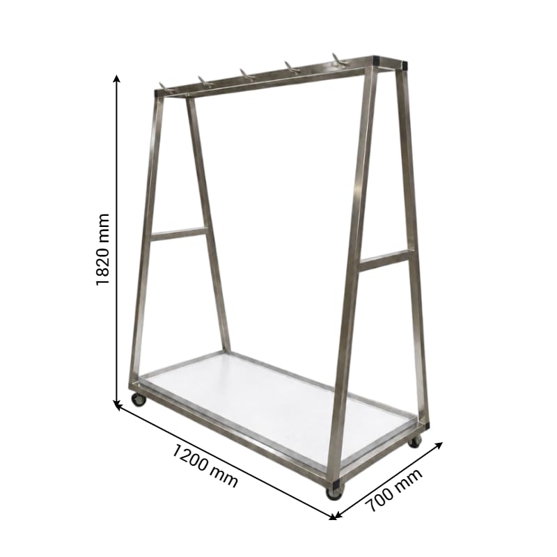 Chariot Porte-Carcasses Professionnel INOX – 9 Dents – Charge Maximale 500 kg
