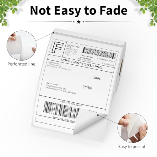 FungLam 4”x6” Direct Thermal Shipping Labels, Perforated Postage Thermal Label Paper, 250 Labels/Roll, Compatible with JADENS, iDPRT,MUNBYN and Rollo Printers image 7