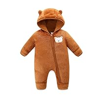 KIDDLETOWN Baby Overall Winter Baby Schneeanzüge mit Kapuze Fleece Strampler Neugeborenes Bär Schneeanzug Junge und Mädchen Einteiliger Anzug Warm Jumpsuit für 0-3 Monate