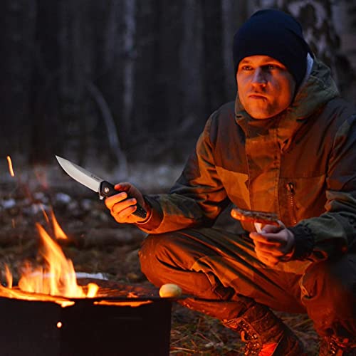 Valknut Carbon Fiber Pocket Knife, D2 Steel Edc Folding Knives With Clip, Flipper Ball Bearing Pivot Smooth Opening & Liner Lock Knife For Outdoor Camping Survival Hunting - Wfr050 #TOP5