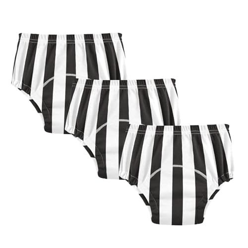Foiosoh Baby Infant 3 Packs Underwear Potty Training Leakproof Nighttime Training Underwear for Boys Girls Black Stripes Simple