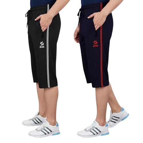Image of Men's Regular Fit Cotton Three Fourth Capri(Pack of 2)