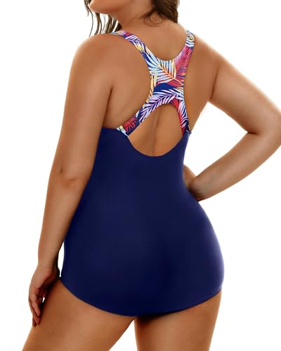 Image of Aqua Eve Plus Size Swimsuits Athletic One Piece Bathing Suit for Women Tummy Control Slimming Swimwear