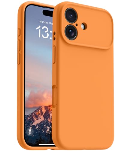 OTOFLY Magnetic for iPhone 17 Case Compatible with Magsafe Classic Liquid Silicone Mobile Phone Case Integrated Camera Control Button Anti-Scratch Microfiber Lining Orange