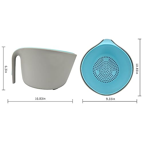 Miherom Kitchen Colander Bowls Set For Soaking,Washing,Draining Pasta,Vegetable,Fruit,Rice,Quinoa,Small Grains And Berry Mixing-4.5Quart #TOP2