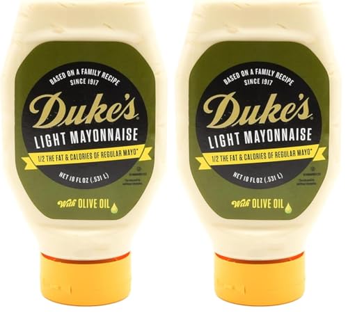 Image of DUKE'S Light Olive Oil Mayonnaise Squeeze, White, 18 Fl Oz (Pack of 2)