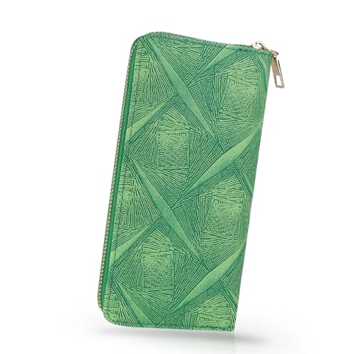 Women's Wallets, PU Leather Ladies Wallets Credit Card Holder for Women, Large Capacity Womens Card Holder Womens Wallet with Zipper for Cards, Cash, Receipt (green) - Main Image
