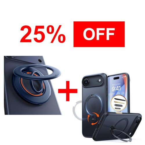 TORRAS Magnetic Stand Case & Magnetic Phone Grip Ring Holder Kickstand