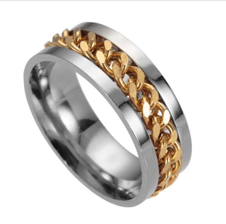 316L Stainless Steel Gold Plated Chain Link Charm Men Women Unisex Rings Size 10 (B0C6ZVDX8H) Amazon Price History, Amazon Price Tracker