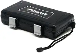 Xikar O umidor de viagem mede 21,27 x 11,27 cm, comporta 5 charutos em espuma estilo caixa de ovo