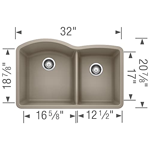 BLANCO-Truffle-441284-DIAMOND-SILGRANIT-6040-Double-Bowl-Undermount-Kitchen-Sink-32-X-21 BLANCO Truffle 441284 DIAMOND SILGRANIT 6040 Double Bowl Undermount Kitchen Sink 32 X 21