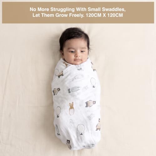 Image of DOTMOM Premium Organic Bamboo Baby Swaddle Wrapper Receiving Blanket