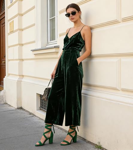 Image of JOY IN LOVE Women's Lace Up Heels 3 Inch Chunky Block Heel Strappy Sandals