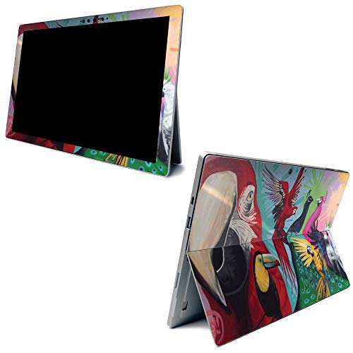 Image of MightySkins Carbon Fiber Skin for Microsoft Surface Pro 7 - Parrot Paradise | Textured Carbon Fiber Finish | Easy to Apply, Remove, and Change Styles | Made in The USA
