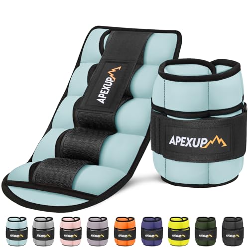 APEXUP 10lbs Adjustable Ankle Weights – Pastel Blue