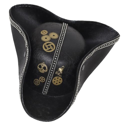Chapeau de pirate confortable en polyester pour compléter facilement vos tenues d'Halloween