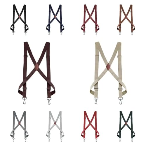 GIUPLOKID Bretelles invisibles pour homme, Bretelles for hommes, Clip en métal, cuir, accessoires de costume multicolores(White) – vue 3