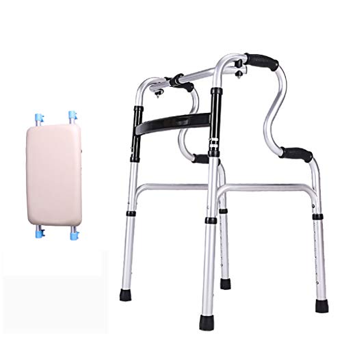 アルミニウム合金折りたたみ歩行補助具、歩行器、PUシート付き2 in 1安定した歩行器、高齢者に適しています。