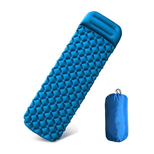 Tomshin Tapete de acampamento inflável para dormir Colchão de ar à prova de umidade, almofada, sofá-cama, colchão de praia ao ar livre com travesseiro