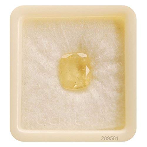 Saphir jaune véritable certifié laboratoire pierre Pukhraj naturelle sans défaut