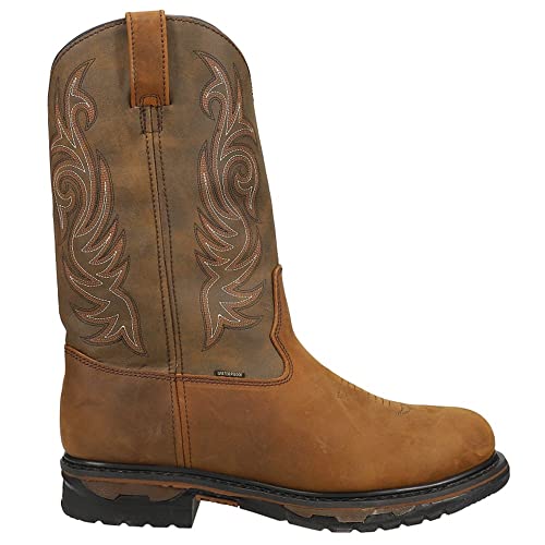 Laredo Mens Hammer Distressed Round Toe Dress Boots Mid Calf - Brown - Size 10.5 D #TOP2