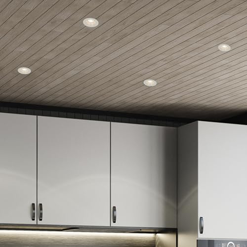 Maxxima 4 in. Ultra-Thin Recessed Anti-Glare LED Downlight, Canless IC Rated, 5 Color Temperature Selectable 2700K/3000K/3500K/4000K/5000K, Dimmable Square Stone Gray Trim, 90 CRI by Maxxima - Image 7