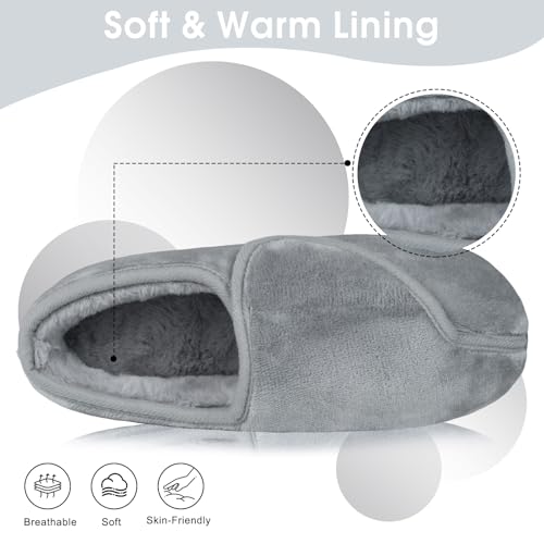 Image of Git-up Women Soft wide Slippers Memory Foam Closed Toed Diabetic Arthritis Edema House Slippers