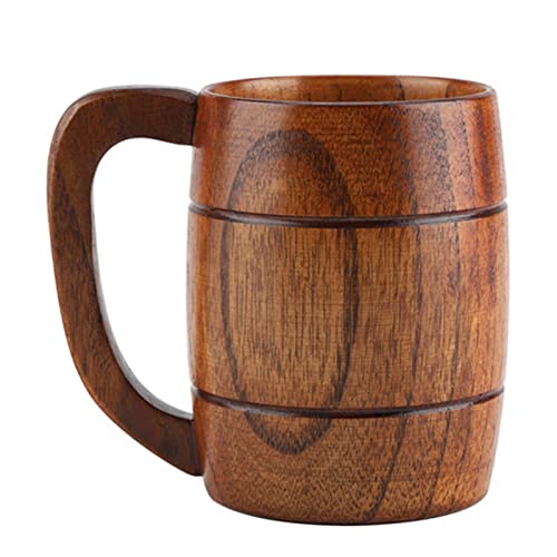 Jarra de madera estilo vintage de gran capacidad con acabado hecho a mano 2