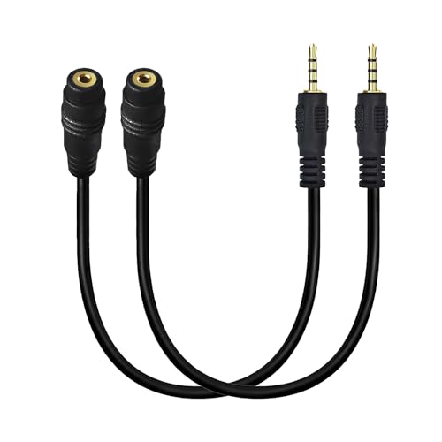 Cable Extensión Audio 2.5mm Macho a Hembra 25cm 2 Pack miniatura 1