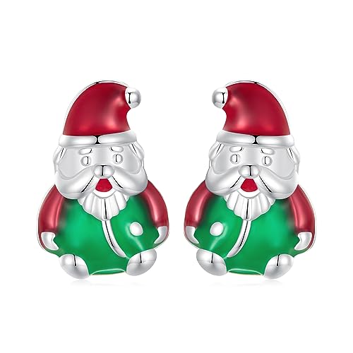 Boucles d'oreilles père Noël argent 925 clous d'oreilles