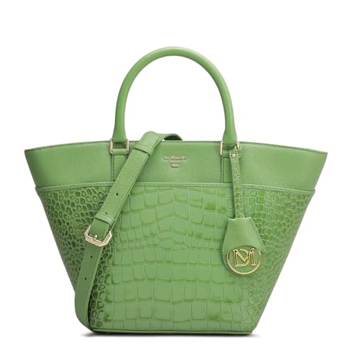 Image of Da Milano Genuine Leather Green Satchel (Small)