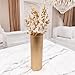 Hosley Gold Metal Tall Floor Vase with PVC Liner, 4-Inch Dia x 14-Inch H, Large Decorative Vase for Home Decor, Ideal for Floral Arrangements, Weddings, Parties, and Living Room Corner Decor