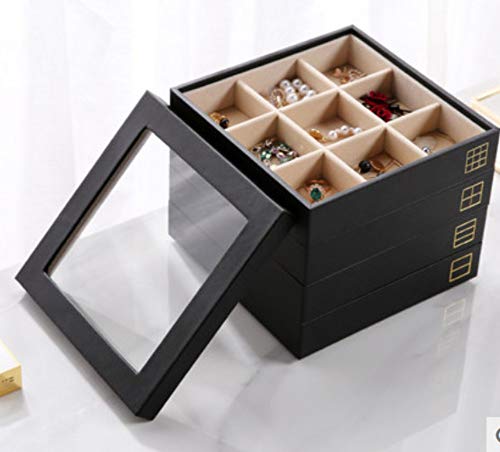 WANDOM Multifunktionale Schmuckschatulle Verpackung Schmuck Aufbewahrungsbox Finishing Ohrringe Nail Box Lagerregal Schatzkiste Hand Halskette