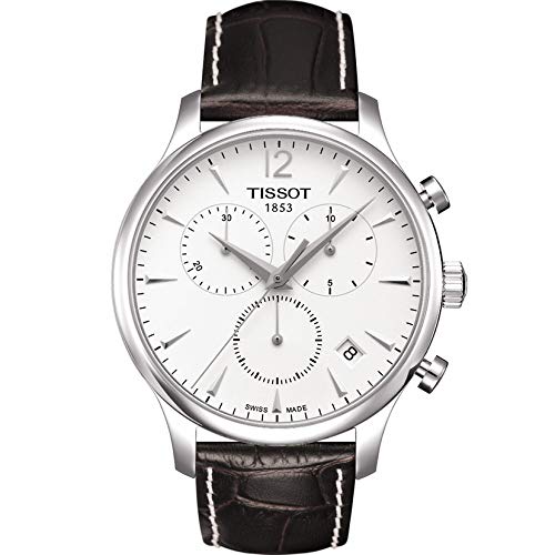 Tissot T0636171603700 Tradition Montre en cuir pour homme, couleur café, bracelet, transparent, 1000, bracelet, Transparent, 1000, Bracelet