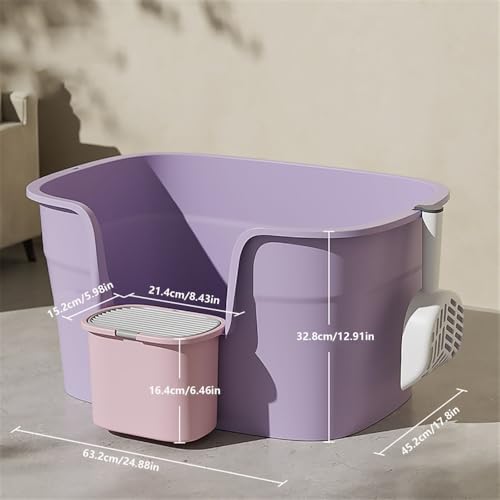 Arenero para gato grande con bordes altos rosa miniatura 4