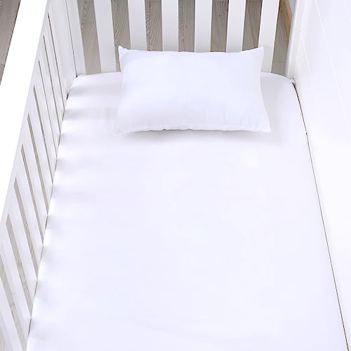 Image of JISEN 3 Piece Baby Bedding Set - Soft Ruffle Crib Comforter Set with Quilt, Sheet, Pillowcase - Nursery Bedding for Boys or Girls - White