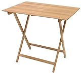 Madera de haya, no tratada. Mesa auxiliar plegable, de madera natural, 80 x 60 cm, para camping o para el hogar - Savino Fiorenzo