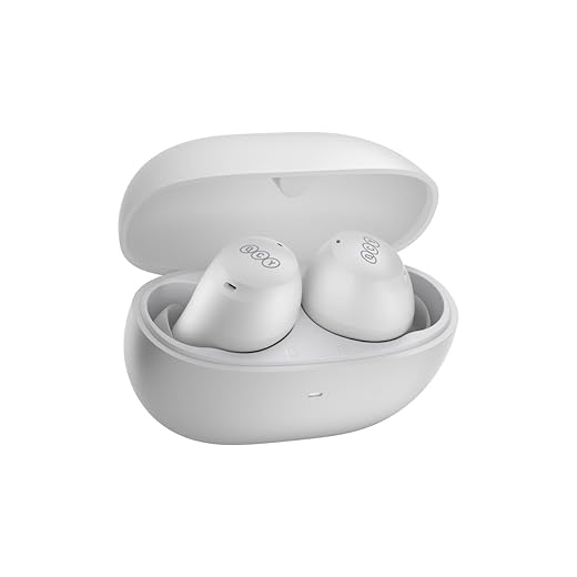 Qcy ht07 cuffie bluetooth, cancellazione attiva del rumore 45db, auricolari wireless con 6 microfoni e chiamate extra nitide, anti-rumore del vento, modalità trasparenza, confortevole in ear