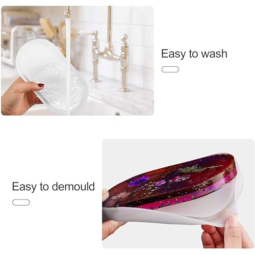 Image of 400g DIY Epoxy Resin Art Materials Kit for Making Oval Capsule Tray with Silicone Mould, 6 Glitters, Gold & Silver Flakes & 3 MICA Color Pigments for Beginners (3:1 Raisin to Hardener)